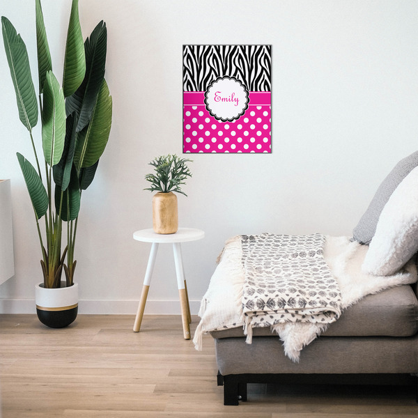 Zebra Print & Polka Dots 20x24 Wood Print - In Context