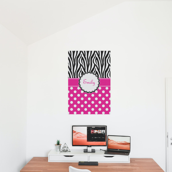Zebra Print & Polka Dots 20x30 - Matte Poster - On the Wall