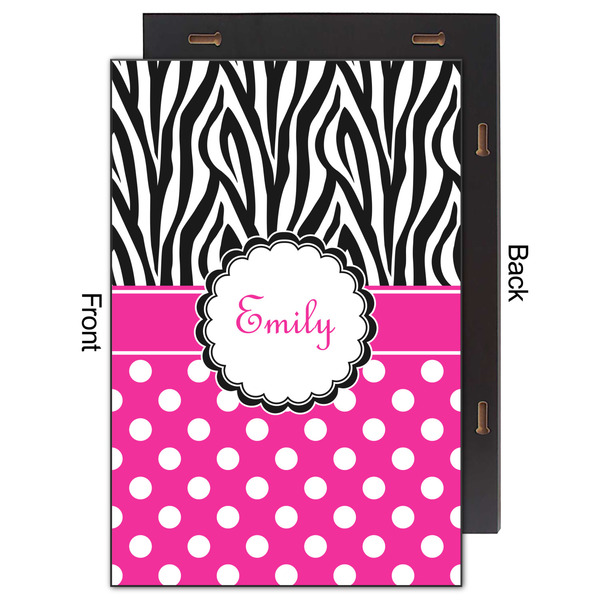 Zebra Print & Polka Dots 20x30 Wood Print - Front & Back View