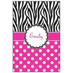Zebra Print & Polka Dots Wood Print - 20x30 (Personalized)