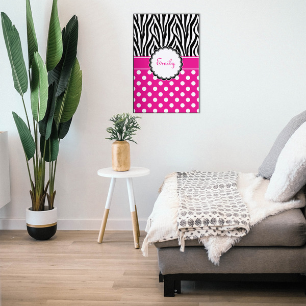 Zebra Print & Polka Dots 20x30 Wood Print - In Context