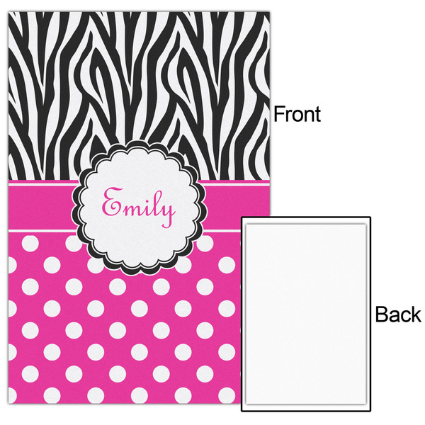 Zebra Print & Polka Dots 24x36 - Matte Poster - Front & Back