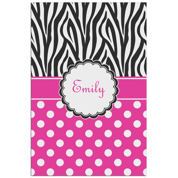 Custom Zebra Print & Polka Dots Poster - Matte - 24x36 (Personalized)