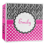 Zebra Print & Polka Dots 3-Ring Binder - 2 inch (Personalized)