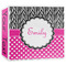 Zebra Print & Polka Dots 3-Ring Binder - 3 inch (Personalized)