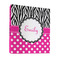 Zebra Print & Polka Dots 3 Ring Binder - Full Wrap - 1" (Personalized)