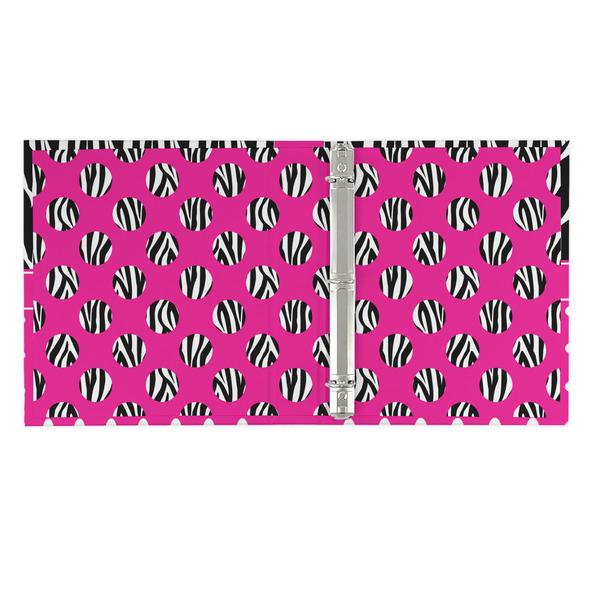 Zebra Print & Polka Dots 3 Ring Binders - Full Wrap - 1" - OPEN INSIDE