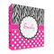Zebra Print & Polka Dots 3 Ring Binder - Full Wrap - 2" (Personalized)