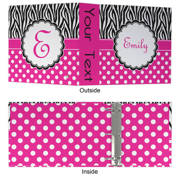 Zebra Print & Polka Dots 3 Ring Binders - Full Wrap - 3" - APPROVAL
