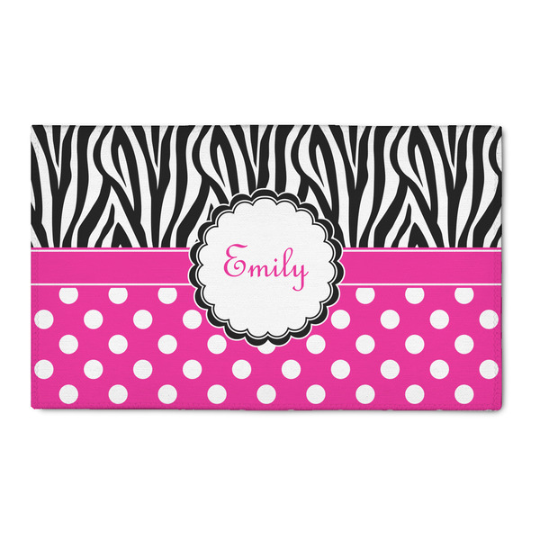 Custom Zebra Print & Polka Dots 3' x 5' Indoor Area Rug (Personalized)