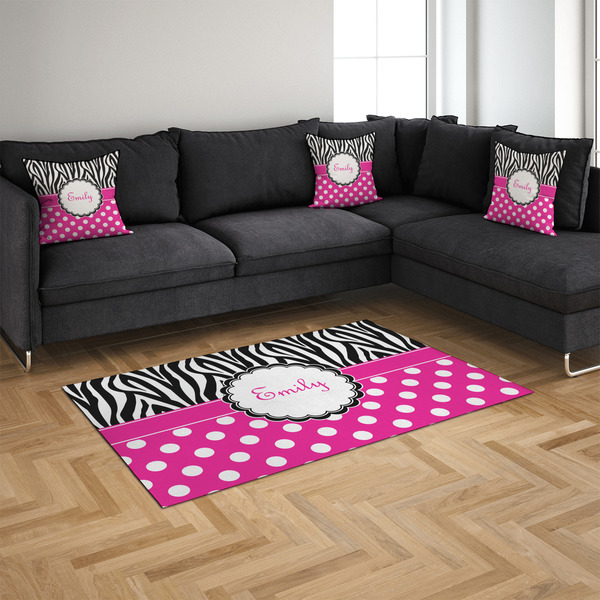 Zebra Print & Polka Dots 4'x6' Indoor Area Rugs - IN CONTEXT