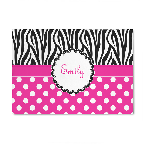 Custom Zebra Print & Polka Dots 4' x 6' Indoor Area Rug (Personalized)