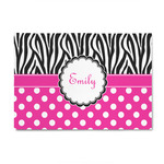 Zebra Print & Polka Dots 4' x 6' Patio Rug (Personalized)