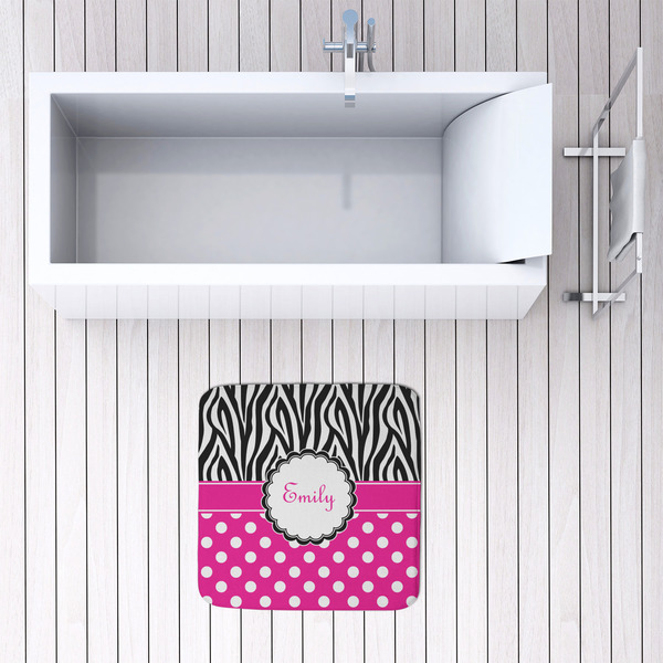 Zebra Print & Polka Dots 48x48 Foam Memory Mat - LIFESTYLE
