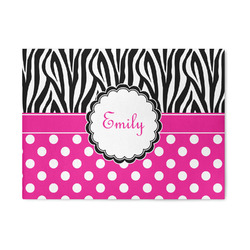 Zebra Print & Polka Dots 5' x 7' Patio Rug (Personalized)