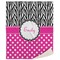 Zebra Print & Polka Dots Sherpa Throw Blanket (Personalized)