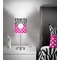 Zebra Print & Polka Dots 7 inch drum lamp shade - in room