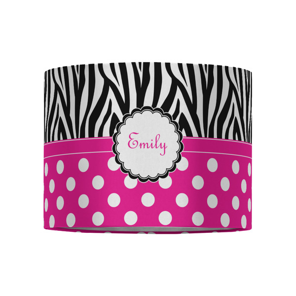 Zebra Print & Polka Dots 8" Drum Lampshade - FRONT (Fabric)