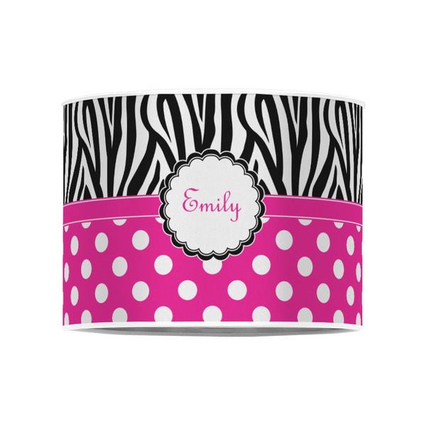 Zebra Print & Polka Dots 8" Drum Lampshade - FRONT (Poly Film)