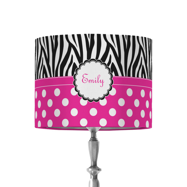 Custom Zebra Print & Polka Dots 8" Drum Lamp Shade - Fabric (Personalized)