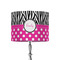 Zebra Print & Polka Dots 8" Drum Lampshade - ON STAND (Fabric)