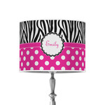 Zebra Print & Polka Dots 8" Drum Lamp Shade - Poly-film (Personalized)