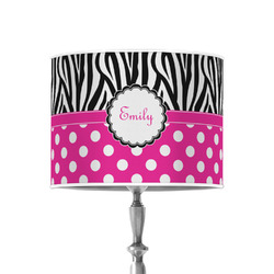 Zebra Print & Polka Dots 8" Drum Lamp Shade - Poly-film (Personalized)