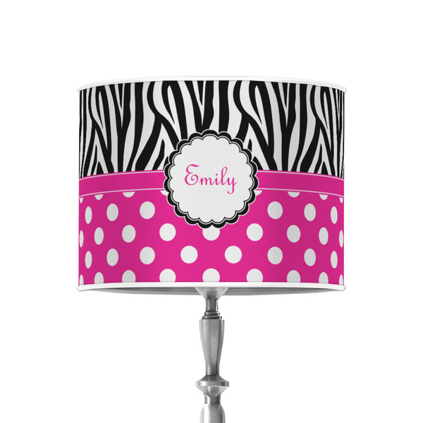 Custom Zebra Print & Polka Dots 8" Drum Lamp Shade - Poly-film (Personalized)