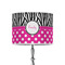 Zebra Print & Polka Dots 8" Drum Lampshade - ON STAND (Poly Film)