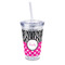 Zebra Print & Polka Dots 16oz Double Wall Acrylic Tumbler with Lid & Straw - Full Print (Personalized)