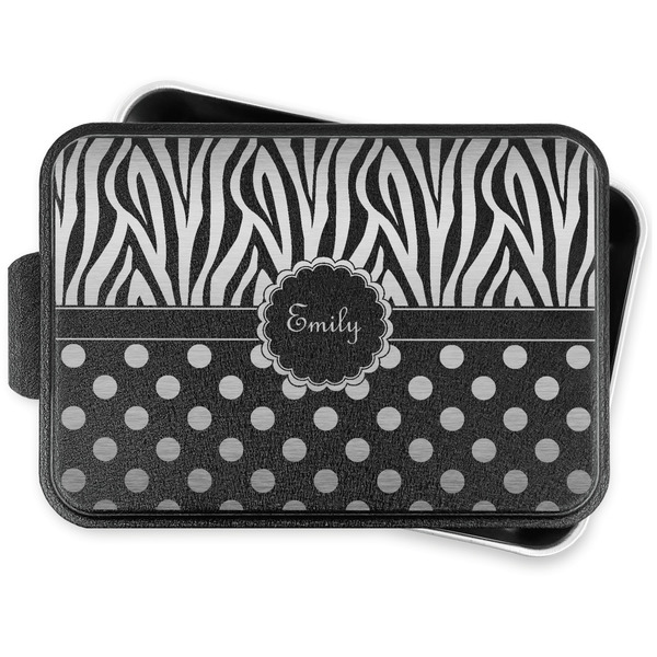 Custom Zebra Print & Polka Dots Aluminum Baking Pan with Lid (Personalized)