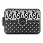 Zebra Print & Polka Dots Aluminum Baking Pan with Black Lid (Personalized)