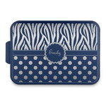 Zebra Print & Polka Dots Aluminum Baking Pan with Navy Lid (Personalized)