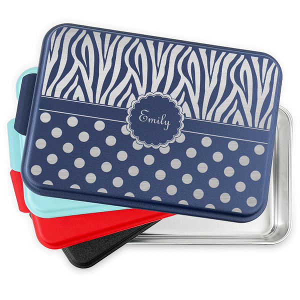 Zebra Print & Polka Dots Aluminum Cake Pan with Lid - PARENT/MAIN
