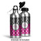 Zebra Print & Polka Dots Aluminum Water Bottle - Alternate lid options