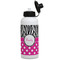 Zebra Print & Polka Dots Aluminum Water Bottle - White Front