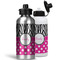 Zebra Print & Polka Dots Aluminum Water Bottles - MAIN (white &silver)