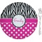 Zebra Print & Polka Dots 8" Glass Appetizer / Dessert Plates - Single or Set (Personalized)