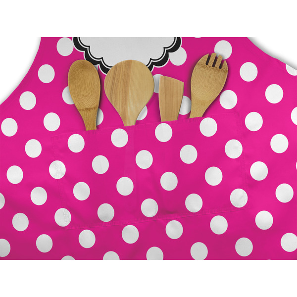 Zebra Print & Polka Dots Apron - Pocket Detail with Props