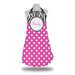 Zebra Print & Polka Dots Apron w/ Name or Text