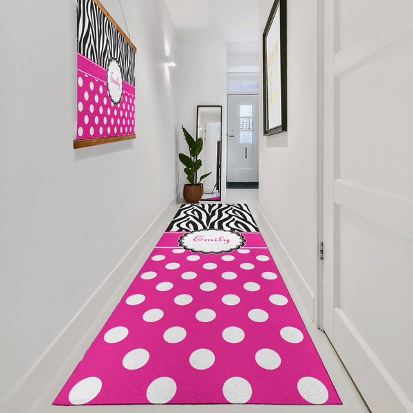 Zebra Print & Polka Dots Area Rug Sizes - In Context (vertical)