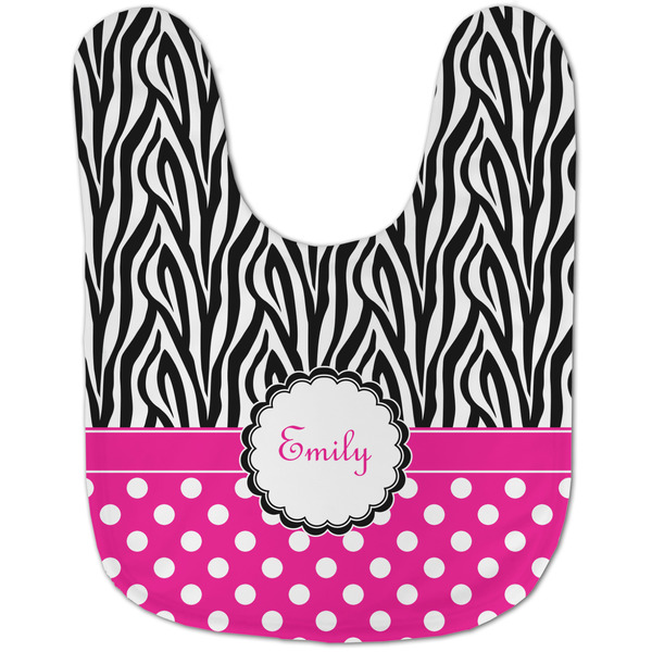 Zebra Print & Polka Dots Baby Bib - AFT flat