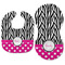 Zebra Print & Polka Dots Baby Bib & Burp Set - Approval (new bib & burp)
