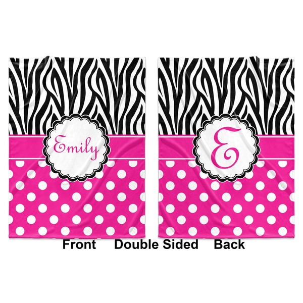 Zebra Print & Polka Dots Baby Blanket (Double Sided - Printed Front and Back)