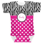 Zebra Print & Polka Dots Baby Bodysuit (Personalized)