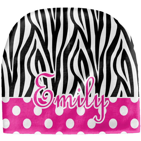 Custom Zebra Print & Polka Dots Baby Hat (Beanie) (Personalized)