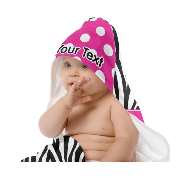 Zebra Print & Polka Dots Baby Hooded Towel on Child