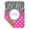 Zebra Print & Polka Dots Baby Sherpa Blanket - Corner Showing Soft