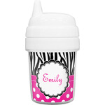 Zebra Print & Polka Dots Baby Sippy Cup (Personalized)