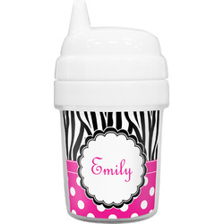 Zebra Print & Polka Dots Baby Sippy Cup (Personalized)